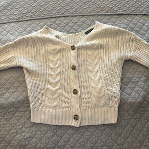 Cream Button-Up Women's Sweater